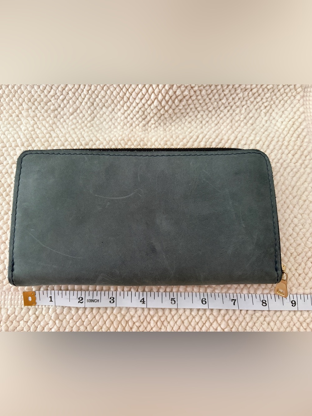 Portland Leather Goods Gray Leather Zip Wallet - Picture 2 of 3